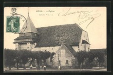 CPA Héry, L´Eglise, vue de l'Église 1909 