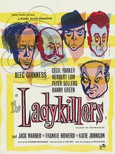 PLAQUE ALU REPRODUISANT UNE AFFICHE LADYKILLERS ALEC GUINNESS PETER SELLERS