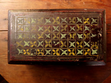 22cm Boite Bois Laque Peinture Ancien Birmanie Antique Burmese Lacquer Box