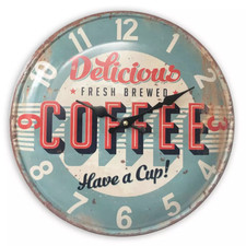 Horloge delicious coffee, déco route 66, pendule morther road,  déco diner USA
