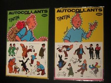 Tintin Lot 2 autocollants Hergé Ed. Jesco sous blister 1985 Comme neufs