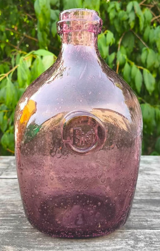 Grand flacon verre soufflé - grand, en