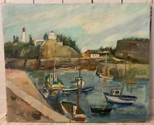 Paysage marin bateau Port 60 x