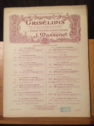 Massenet griselidis partition - griselidis,
