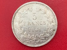 5 Francs 1841 K Bordeaux TTB TL TR 2ème Type Louis Philippe Ier 1830-1848 