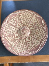 Grand P’at Céramique Irisé Hispano Mauresque  38 Cm