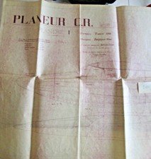 N°2001 bis  / Planeur  C.R.  type III  /   grand plan technique aout 1938