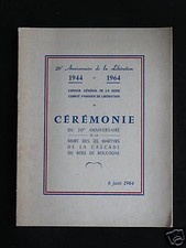 MARTYRS BOIS DE BOULOGNE Brochure commémorative 1964