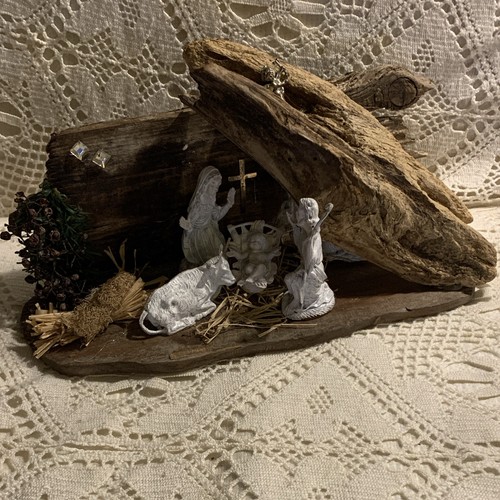 Crèche noël bois avec - en,
