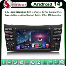 Qualcomm 128GO 8-Core Android 14 DAB+ Autoradio Mercedes Classe E/CLS W211 W219