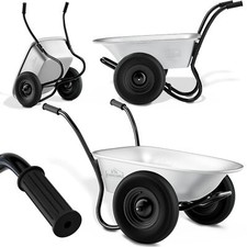 Brouette 2 roues gonflables 150 kg 100 L jardin chantier chariot de transport