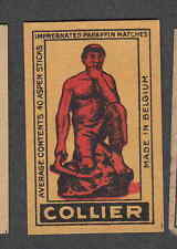 Ancienne  étiquette Allumettes  Belgique BN1519 Charbonnier 2