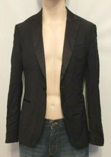 Zara Un Laine Veste de Costume Gr. 48 M Top Noir