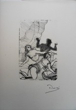 André DERAIN : Orgie, Jeux érotiques, Lithographie originale signée