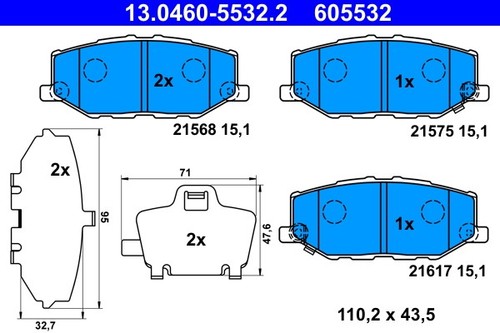 Ate 605532 plaquettes - ate,