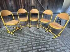 Lot De 5 Chaises École Jaune