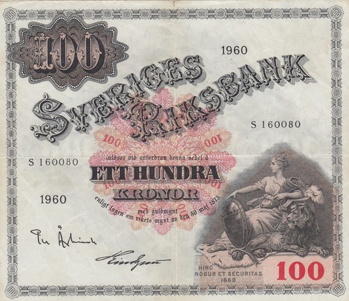 Suède 100 kronor svea - svea,