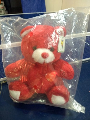 Lovely red bear cuddly soft - red, bear.