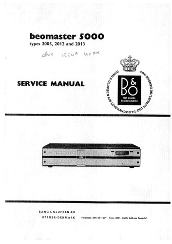Manuel service bang - manuel, de