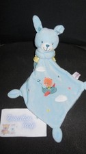 doudou mouchoir lapin bleu