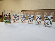 lot de 6 verres verre ancien vintage à Moutarde NESTOR années 1970 RARE COLLEC