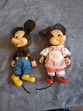 Lot 2 PELUCHE VINTAGE WALT DISNEY  MICKEY MINNIE MADE IN FRANCE