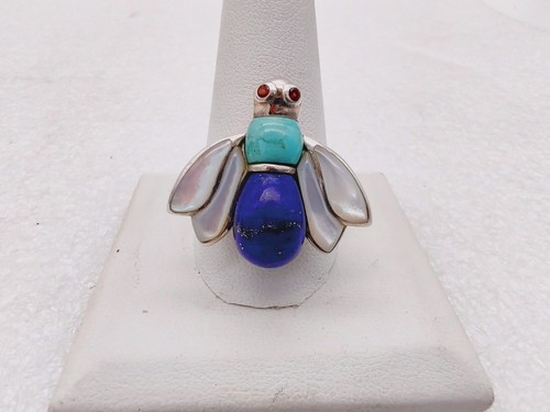 Bee insect ring sterl - bee,