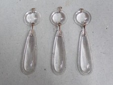 Lot de 3 pampilles gouttes  en cristal pièces détachées pour bougeoir lustre