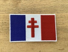 DRAPEAU FRANÇAIS LIBRE INSIGNE TISSU REPRO NEUF