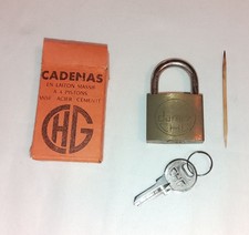 Ancien Cadenas En Laiton Massif À Clé Inscription RATP Darmix CHG Avec Boite
