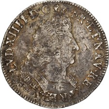 France, Louis XIV, 1/4 Ecu, 1/4 Écu aux palmes, 1693, Aix-en-Provence, Argent