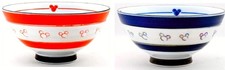 Disney Resort Limited Couple Tea Bowl Blue Red Horizontal Line Minnie Mickey