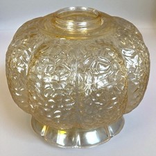 Globe abat-jour ancien en verre forme melon suspension vintage rétro