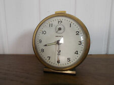 ANCIEN petit réveil  chevet JAZ DISCRETO métal mécanique à restaurer ou pièces