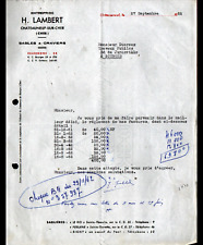 CHATEAUNEUF-sur-CHER (18) SABLIERE / GRAVIER & SABLE "H. LAMBERT" Facture en1962
