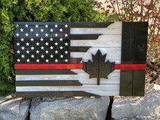 Cadeau en bois fin drapeau