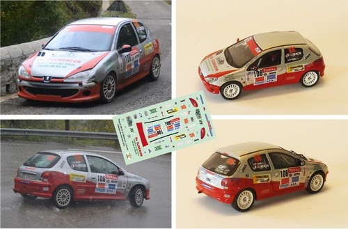 Decals peugeot 206 xs - 1/43,