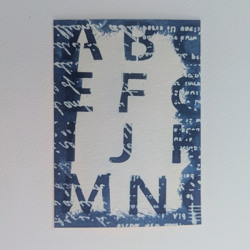 Original aceo cyanotype - original,