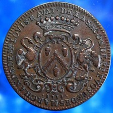 ANCIEN JETON VILLE DE LYON 1711 CONSULAT LOUIS RAVAT AUTHENTIQUE 18ème LYONNAIS