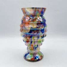Vase verre soufflé coloré multicolore moucheté irisé Kralik Franz Welz Art Déco
