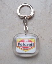 Ancien porte clefs clés vintage POLAROIL Huile Bourbon automobilia France 1960s