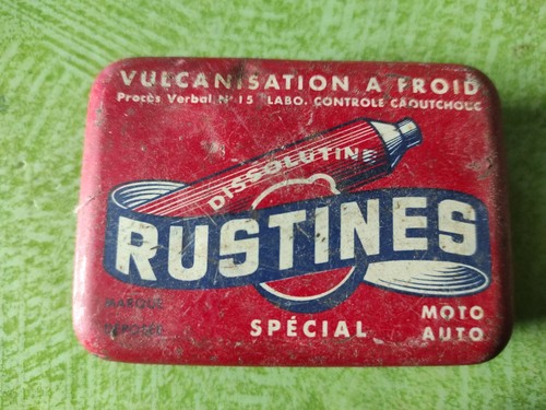 Ancienne boite tôle rustine - ancienne,