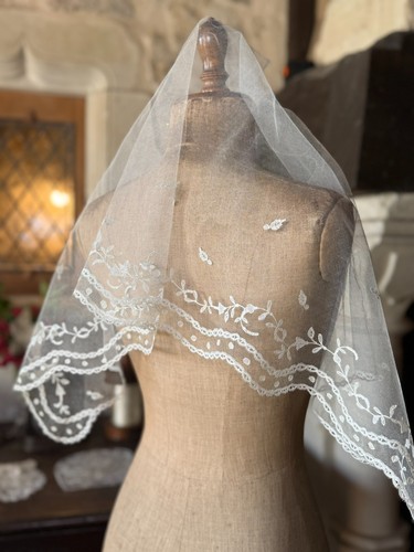 Dentelle ancienne voilette - -,