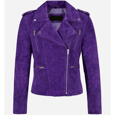 Veste en daim violet pour