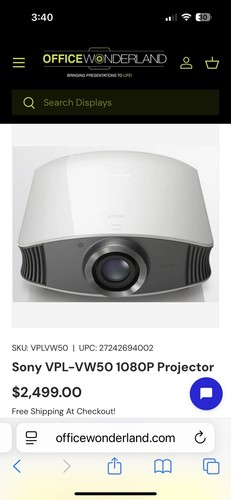 Sony vpl vw50 sxrd - sony, vpl-vw50