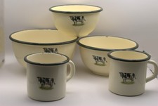 Vintage Enamelware Set - Cow