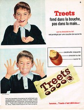 PUBLICITE ADVERTISING 064  1965  TREETS  cacahuètes enrobées de chocolat 2
