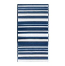 Ikea Alslev tapis coton non pelucheux Bleu/Blanc 75*200cm