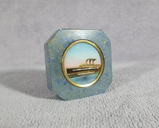 Ancien presse-papier en lapis-lazuli Souvenir du paquebot PARIS Compagnie Généra