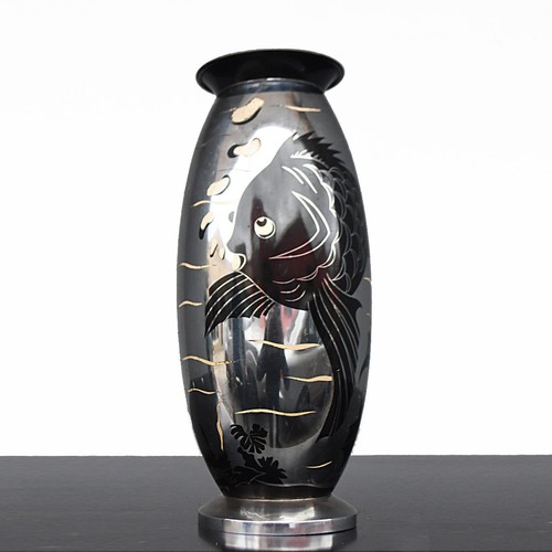 Lampe dinanderie art déco - lampe, en